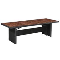 VidaXL Tuintafel 240x90x74 cm poly rattan en massief hout