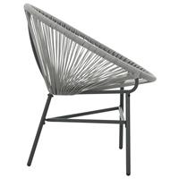 Maanstoel voor in de tuin 69x66x87 cm poly rattan grijs