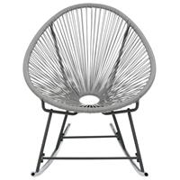 Maanstoel voor in de tuin 72,5x77x90 cm poly rattan grijs