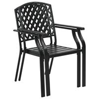 vidaXL Gartenstuhl »Stapelbare Gartenstühle 2 Stk. Stahl Schwarz« (2 St)