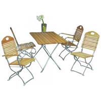 FRG Kurgarten - Garnitur BAD TÖLZ Ausführung:Tisch + 2 Stühle + 2 Sessel Farbe:verzinkt