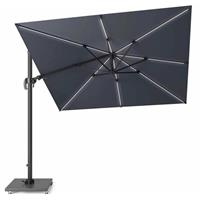 Platinum zweefparasol Challenger T2 Glow 300x300 cm - antraciet