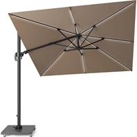 Platinum zweefparasol Challenger T2 Glow 300x300 cm - taupe