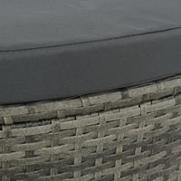 vidaXL 2-Sitzer-Gartensofa mit Auflagen und Sonnenschirm  Grau
