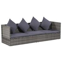 VidaXL Loungebed 200x60x58 cm poly rattan grijs
