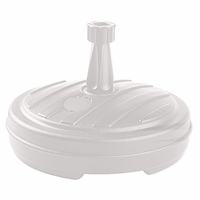 Witte ronde parasolvoet plastic 13 liter Wit