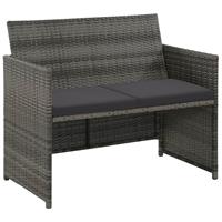 vidaXL 4-tlg. Garten-Lounge-Set mit Auflagen Poly Rattan  Grau