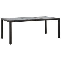 vidaXL 9-tlg. Garten-Essgruppe Poly Rattan  Schwarz