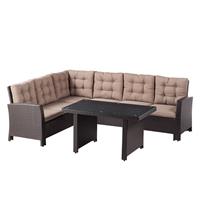 MERXX Loungeset Salerno 16-tlg 1 Eckbank Tisch 120x70 cm Polyrattan
