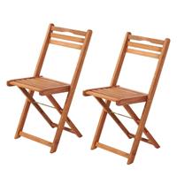 MERXX Tuinstoel PORTO set van 2, eucalyptushout, inklapbaar, bruin (set, 2 stuks)