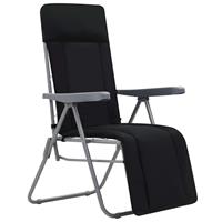 Tuinstoelen met kussen inklapbaar zwart 2 st