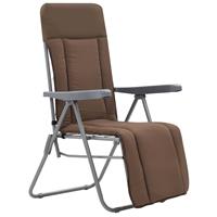 Tuinstoelen met kussen inklapbaar bruin 2 st