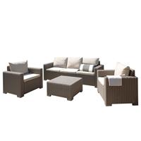 BEST Loungeset Mombasa 14-tlg 3er-Sofa 2 Sessel Tisch 68x68 cm Kunststoff