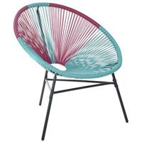 Beliani ACAPULCO Tuinstoel Blauw PE Rotan