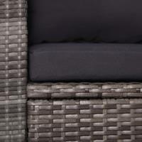 Loungeset poly rattan grijs 11-delig