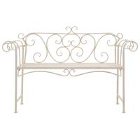 vidaXL Tuinbank 132 cm metaal antiekwit