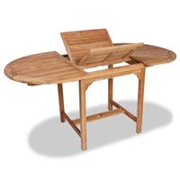 vidaXL Ausziehbarer Gartentisch (110-160)x80x75 cm Massivholz Teak Braun