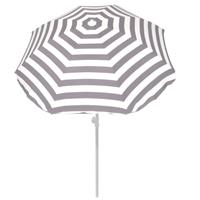 Summertime Grijs gestreepte strandparasol 180 cm Multi
