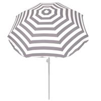 Summertime Grijs gestreepte strandparasol 180 cm Multi