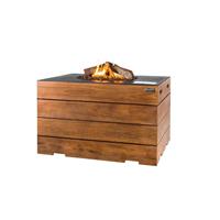 Happy Cocooning Lounge & Dining Feuertisch TEAK-Holz schwarz 1070 x 800 x 675 mm