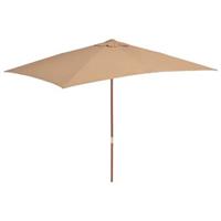 vidaXL Sonnenschirm mit Holz-Mast 200×300 cm Taupe Braun