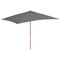vidaXL Parasol met houten paal 200x300 cm antraciet
