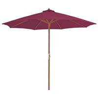 Parasol Met Houten Paal 300 Cm Bordeauxrood