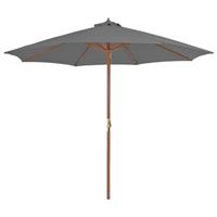 VidaXL Tuinparasol met houten paal 300 cm antraciet