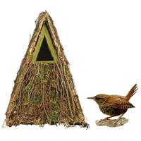 Houten vogelhuisje/nestkastje groene camouflage 24 cm Multi