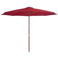 VidaXL Tuinparasol met houten paal 350 cm bordeauxrood