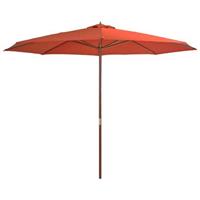 VidaXL Tuinparasol met houten paal 350 cm terracotta