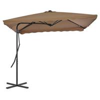 VidaXL Tuinparasol met stalen paal 250x250 cm taupe