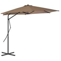 VidaXL Tuinparasol met stalen paal 300 cm taupe