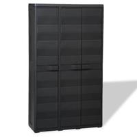 vidaXL Gartenschrank mit 4 Regalen  Schwarz