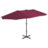 VidaXL Tuinparasol met aluminium paal 460x270 cm bordeauxrood