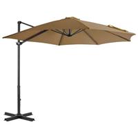 VidaXL Zweefparasol met aluminium paal 300 cm taupe