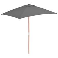 VidaXL Tuinparasol met houten paal 150x200 cm antraciet