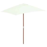 VidaXL Tuinparasol met houten paal 150x200 cm zandkleurig