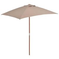 VidaXL Tuinparasol met houten paal 150x200 cm taupe