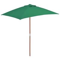 VidaXL Tuinparasol met houten paal 150x200 cm groen