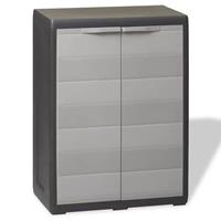 vidaXL Gartenschrank mit 1 Regal Schwarz und  Grau