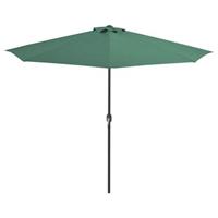 vidaXL Tuinparasol half met aluminium paal 300x150 cm groen