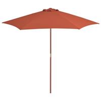 VidaXL Tuinparasol met houten paal 270 cm terracotta