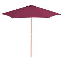 VidaXL Tuinparasol met houten paal 270 cm bordeauxrood