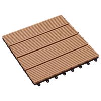 VidaXL Terrastegels 30x30 cm 1 m² HKC teakkleur 11 st