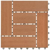 vidaXL Terrastegels 11 stuks 30 x 30 cm WPC 1 m2 bruin