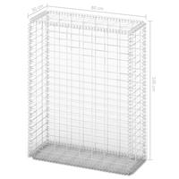 vidaXL Steinkorb Gabione mit Deckeln Verzinkter Draht 100×80×30 cm Silber