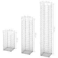 vidaXL 3-delige Schanskorfset gegalvaniseerd draad