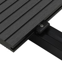 vidaXL WPC Massive Terrassendielen mit Zubehör 10 m² 4 m  Schwarz