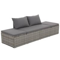 VidaXL Tuinbed 195x60 cm poly rattan grijs
